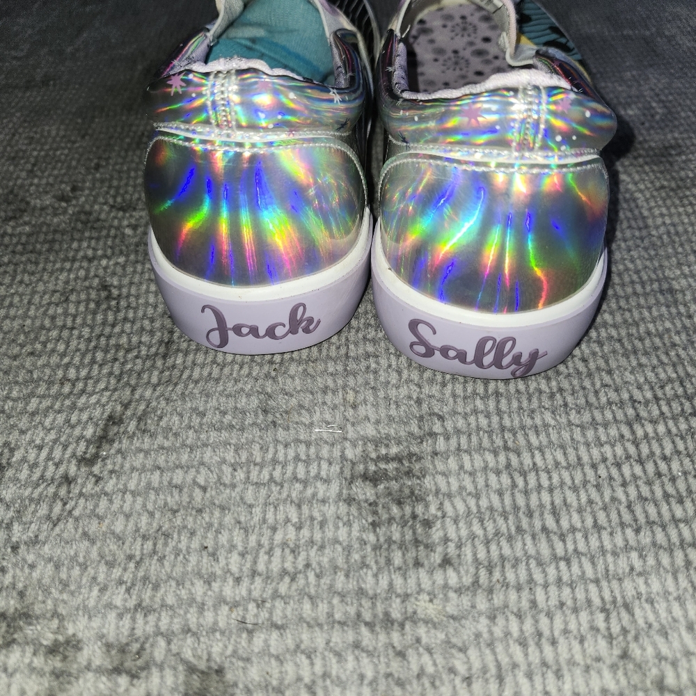 Nightmare before Christmas Womens Slides, Iridescent,  Sz 10, Jack And Sally, - Picture 5 of 6